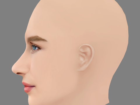 Olivia DeJonge Head - No Hair - Low poly head for game 3D Model
