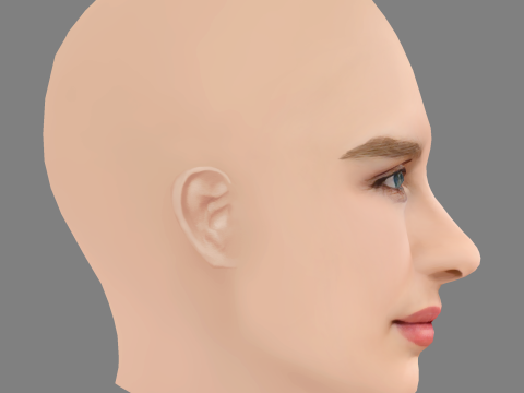 Olivia DeJonge Head - No Hair - Low poly head for game 3D Model