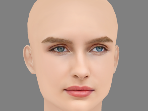 Olivia DeJonge Head - No Hair - Low poly head for game 3D Model