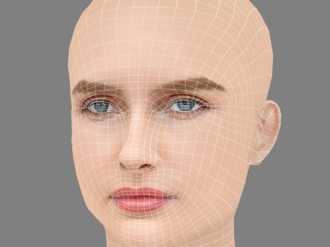Olivia DeJonge Head - No Hair - Low poly head for game 3D Model