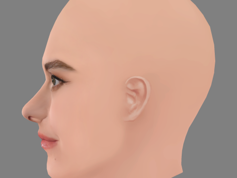 Noemie Merlant Head - No Hair - Low poly head for game 3D Model