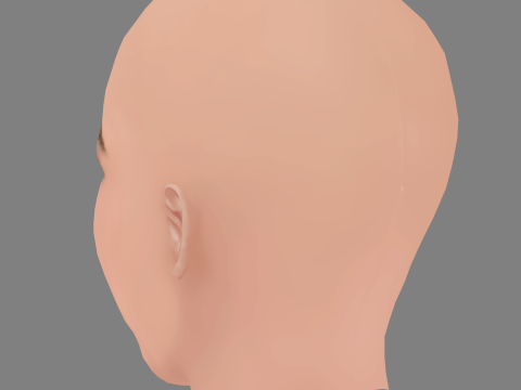 Noemie Merlant Head - No Hair - Low poly head for game 3D Model