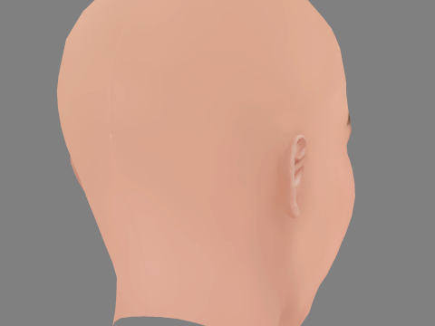 Noemie Merlant Head - No Hair - Low poly head for game 3D Model