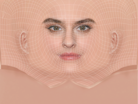 Noemie Merlant Head - No Hair - Low poly head for game 3D Model
