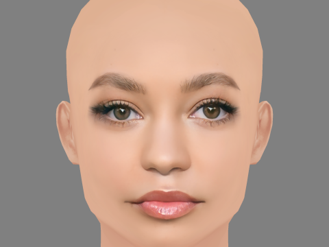 Nico Parker Head - No Hair - Low poly head for game Model 3D