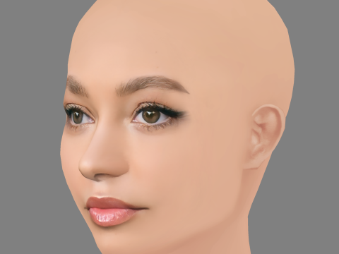 Nico Parker Head - No Hair - Low poly head for game Model 3D