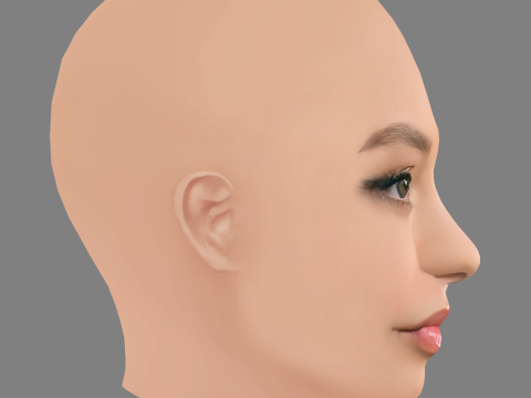 Nico Parker Head - No Hair - Low poly head for game Model 3D