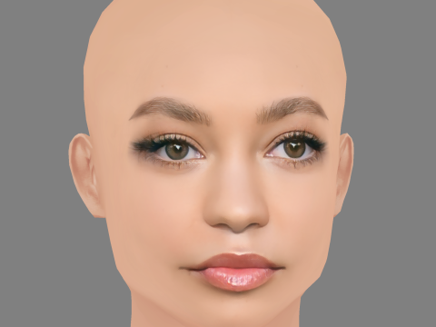 Nico Parker Head - No Hair - Low poly head for game Model 3D