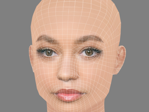 Nico Parker Head - No Hair - Low poly head for game Model 3D