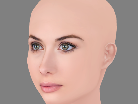 Nerea Camacho Head - No Hair - Low poly head for game Modello 3D