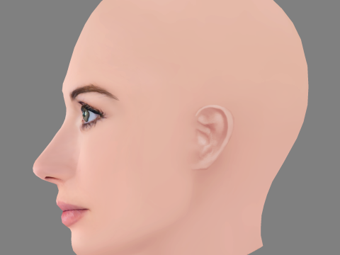 Nerea Camacho Head - No Hair - Low poly head for game Modello 3D
