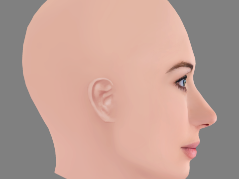 Nerea Camacho Head - No Hair - Low poly head for game Modello 3D