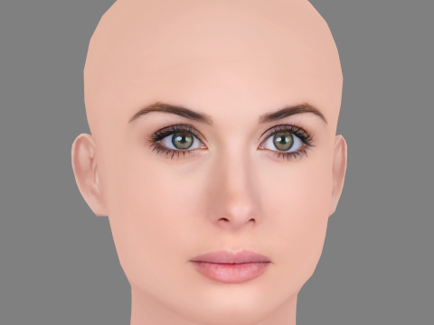 Nerea Camacho Head - No Hair - Low poly head for game Modello 3D