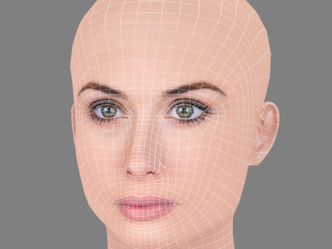 Nerea Camacho Head - No Hair - Low poly head for game Modello 3D
