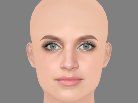 Nell Tiger Free Head - No Hair - Low poly head for game Modelo 3D