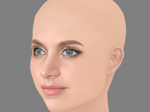 Nell Tiger Free Head - No Hair - Low poly head for game Modelo 3D