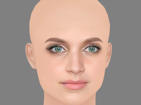 Nell Tiger Free Head - No Hair - Low poly head for game Modelo 3D