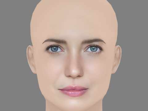 Nathalia Dill Head - No Hair - Low poly head for game Modèle 3D