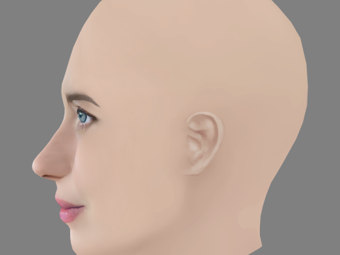 Nathalia Dill Head - No Hair - Low poly head for game Modèle 3D