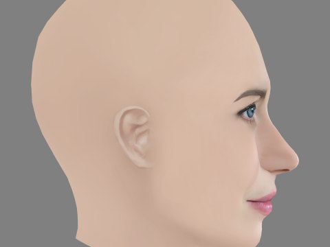 Nathalia Dill Head - No Hair - Low poly head for game Modèle 3D
