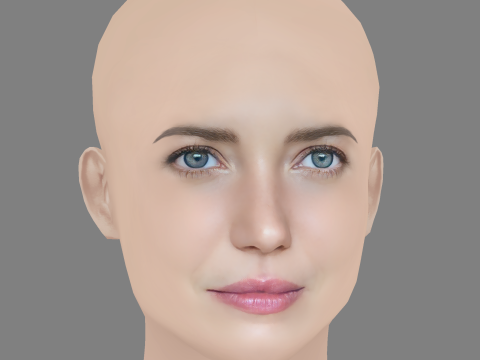 Nathalia Dill Head - No Hair - Low poly head for game Modèle 3D