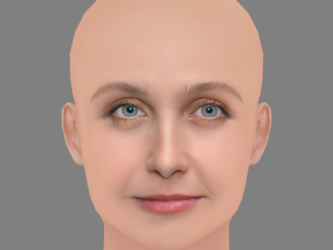 Natasha Dupeyron Head - No Hair - Low poly head for game Modelo 3D