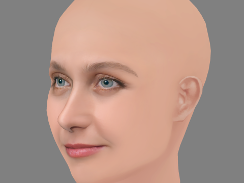 Natasha Dupeyron Head - No Hair - Low poly head for game Modelo 3D