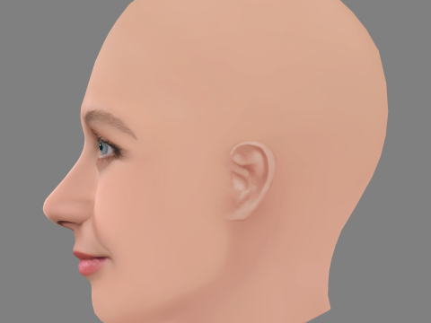 Natasha Dupeyron Head - No Hair - Low poly head for game Modelo 3D