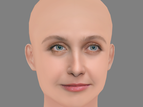Natasha Dupeyron Head - No Hair - Low poly head for game Modelo 3D