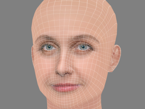 Natasha Dupeyron Head - No Hair - Low poly head for game Modelo 3D