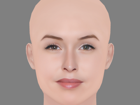Natalie Krill Head - No Hair - Low poly head for game 3D Model