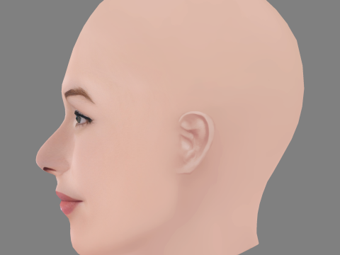 Natalie Krill Head - No Hair - Low poly head for game 3D Model