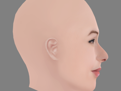 Natalie Krill Head - No Hair - Low poly head for game 3D Model