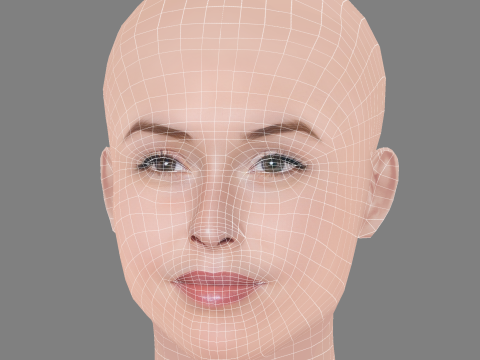 Natalie Krill Head - No Hair - Low poly head for game 3D Model