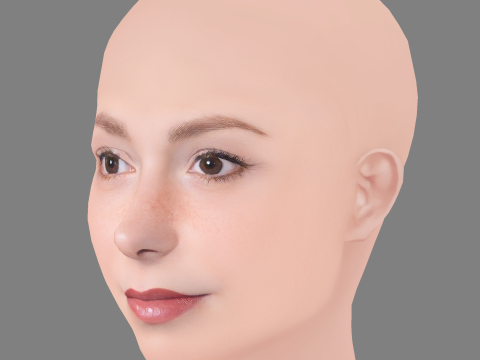 Natalia Tellez Head - No Hair - Low poly head for game Modello 3D