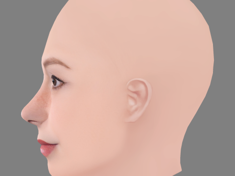 Natalia Tellez Head - No Hair - Low poly head for game Modello 3D