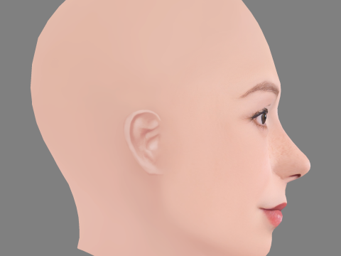 Natalia Tellez Head - No Hair - Low poly head for game Modello 3D