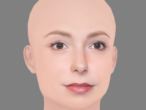 Natalia Tellez Head - No Hair - Low poly head for game Modello 3D