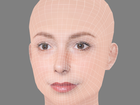 Natalia Tellez Head - No Hair - Low poly head for game Modello 3D