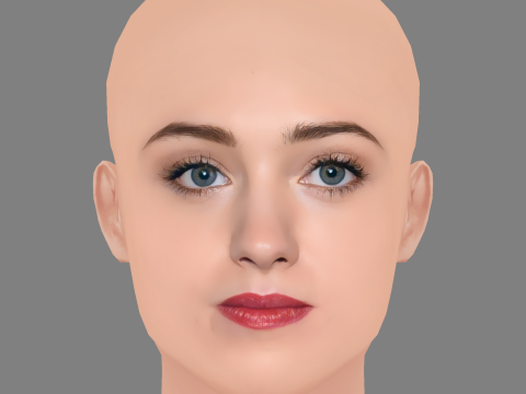 Natalia Dyer Head - No Hair - Low poly head for game 3D Модель