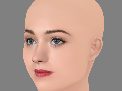 Natalia Dyer Head - No Hair - Low poly head for game 3D Модель