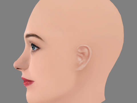 Natalia Dyer Head - No Hair - Low poly head for game 3D Модель