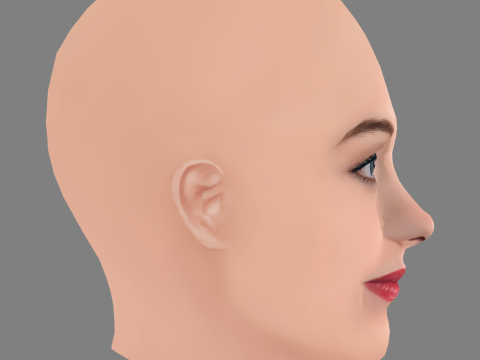 Natalia Dyer Head - No Hair - Low poly head for game 3D Модель
