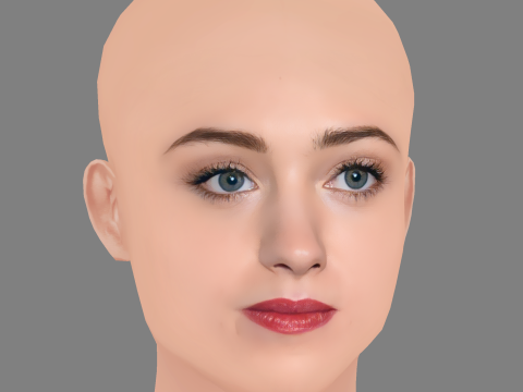 Natalia Dyer Head - No Hair - Low poly head for game 3D Модель