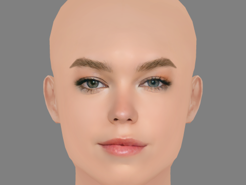 Milly Alcock Head - No Hair - Low poly head for game 3D Model