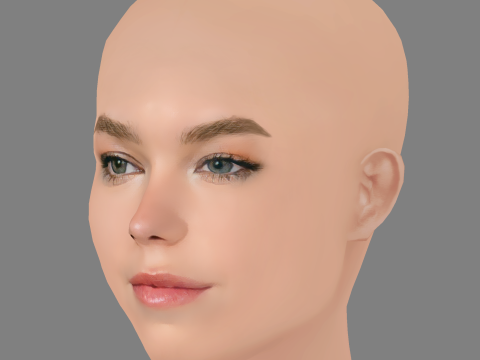Milly Alcock Head - No Hair - Low poly head for game 3D Model
