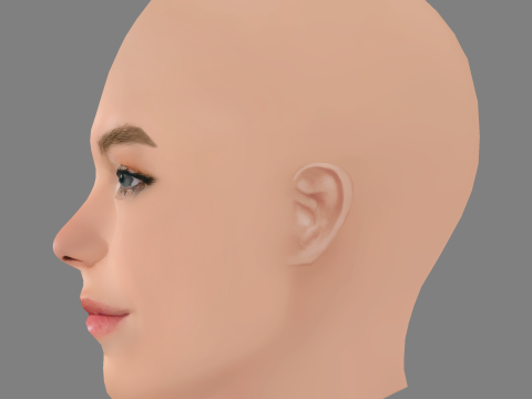 Milly Alcock Head - No Hair - Low poly head for game 3D Model