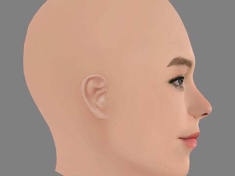 Milly Alcock Head - No Hair - Low poly head for game 3D Model