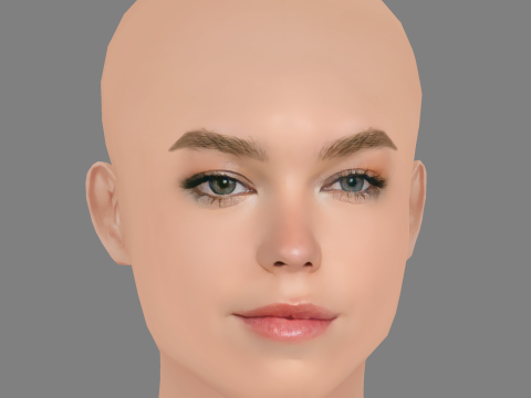 Milly Alcock Head - No Hair - Low poly head for game 3D Model