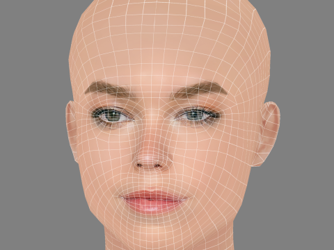 Milly Alcock Head - No Hair - Low poly head for game 3D Model